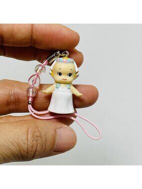 Roki Kewpie Cupid Girl Women Angel Figure Keyring Keychain Bride Strap Cord Hang